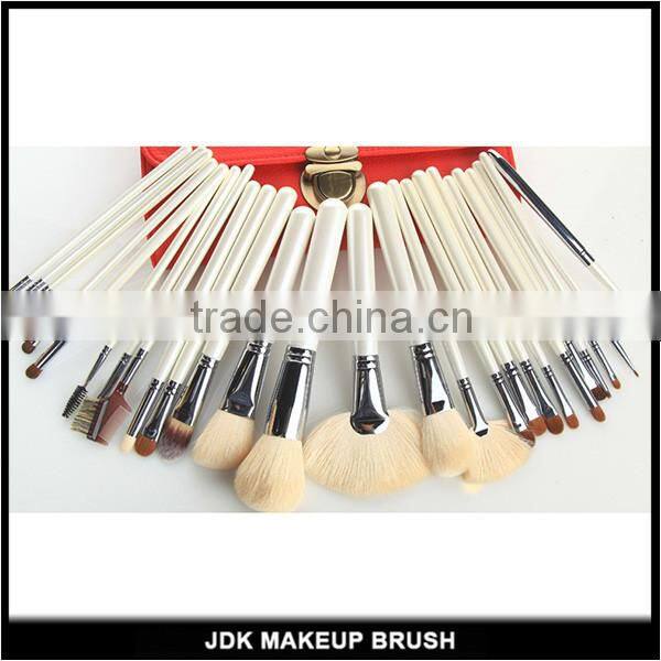 15pcs Luxury Make up Brush Set with PU leather Pouch Short Handle Cosmetic Brush Set with Goat Hair