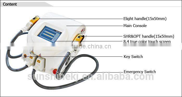 2 in 1 portable two handles CE approved ipl shr germany for hair removal with 2 years warranty