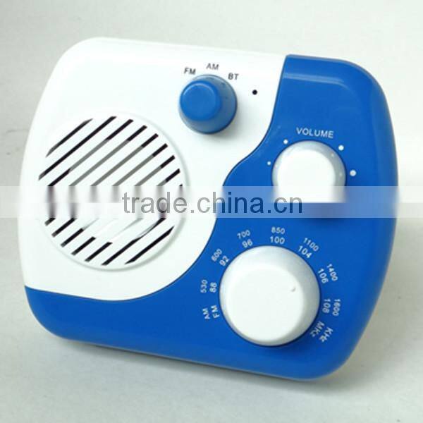 Water Resistant Wireless AM FM Radio Bluetooth Shower Speaker