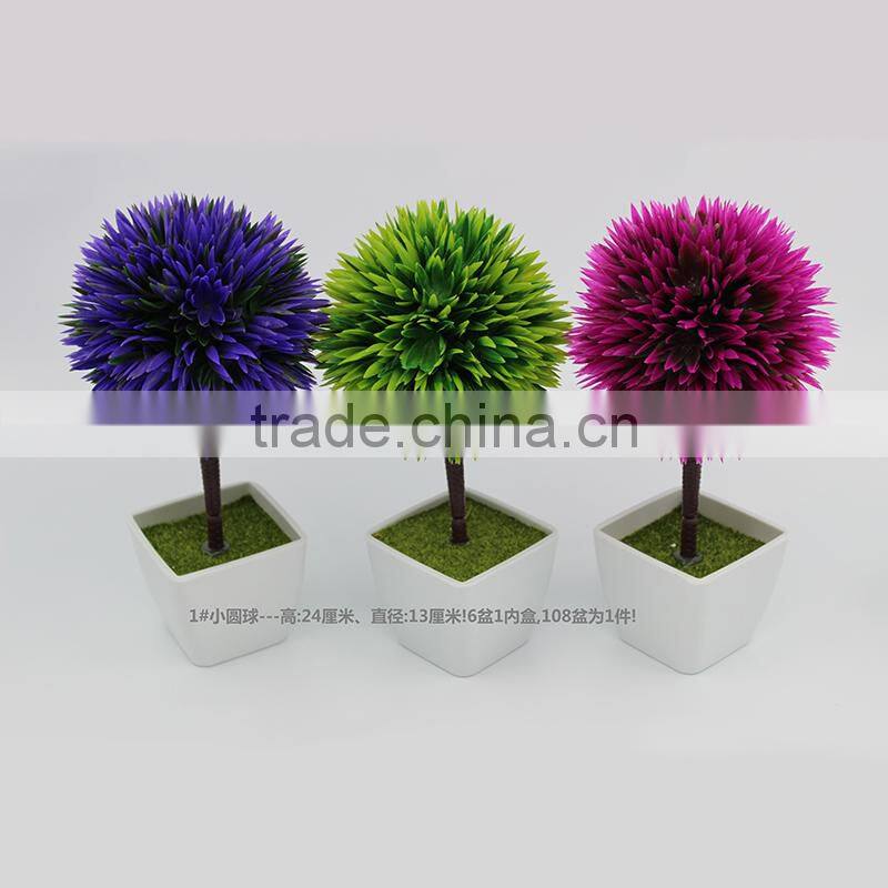 Artificial Ball Flower Tree Mini Bonsai Desktop Green plant home decoration