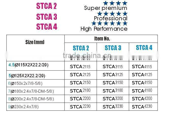Slant turbo diamond saw blade for long life cutting hard material---STCA