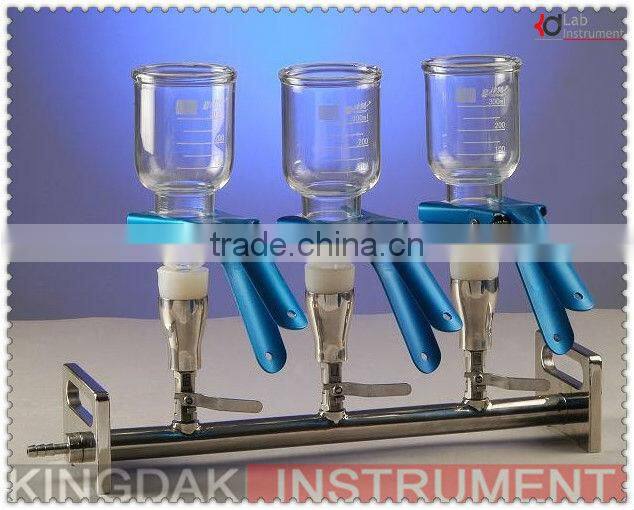 Manifolds Vacuum Filtration----Glass Funnel/ 3-branch manifolds vacuum filter