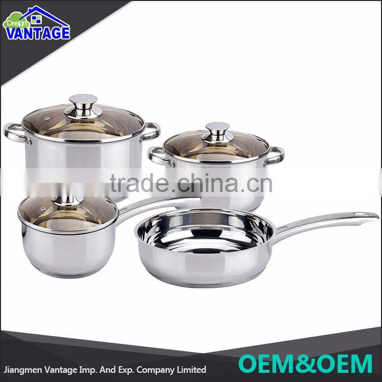 Hot Selling Kitchenware sets eco-friendly stainless pot with stainless steel handle