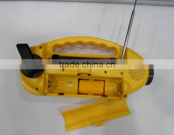solar dynamo radio with LED torch and cell phone charger and thermometer