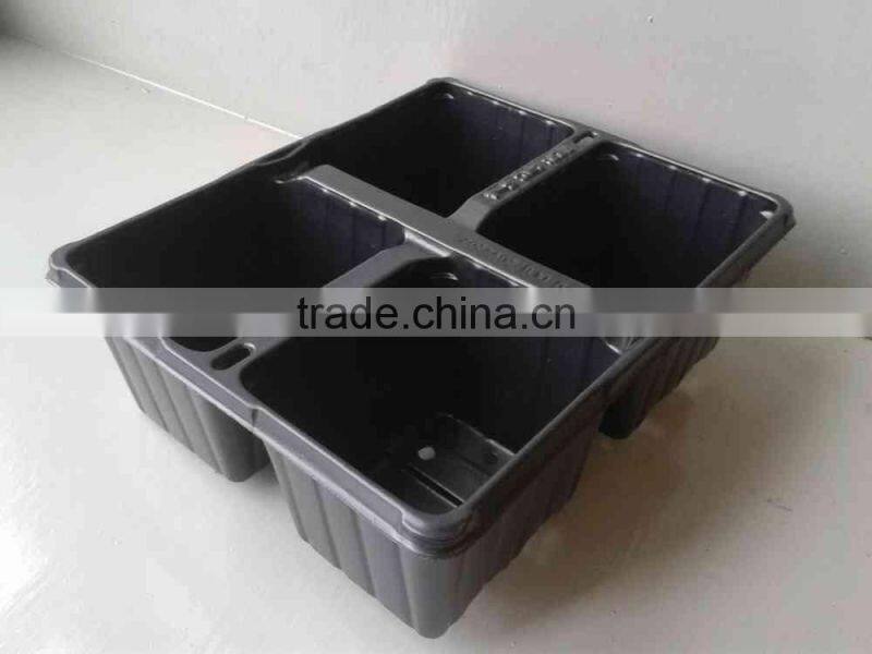8 cell small black plastic seed tray insert trays, stock MOQ 10000pcs