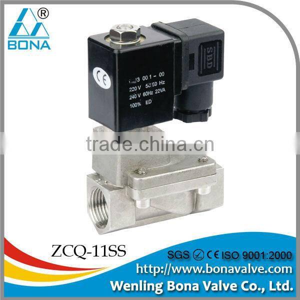 304 or 316 cast stainless steel normally open type magnetic valve ZCQ-11SSK