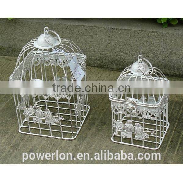 POWERLON Elegant wedding Ornaments Metal Bird Cage for Card Using