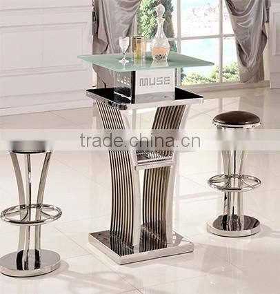 D110 Hot Sale Glass Bar Table High Bar Table Portable Bar Table