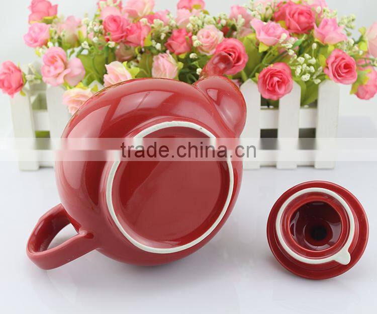 China factory custom logo promotion cheap red glaze porcelain Tea Accessories ceramic tea pot