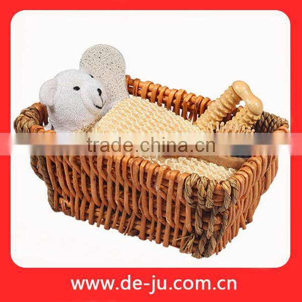 China Manufacture Cheap Pricing Small Willow Bath Set