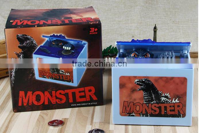 New Fancy Novelty Design Monster Music Godzilla Stealing Money Box, Creative Decorative Cartoon Gift Coin Bank