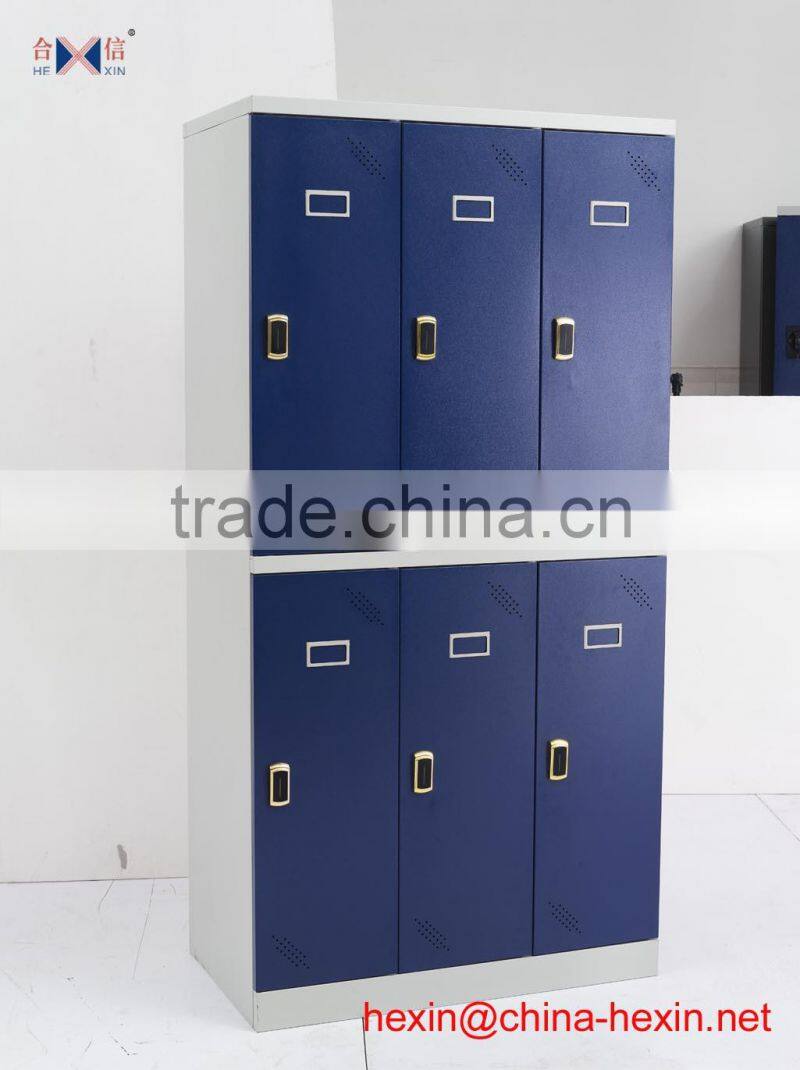 Modern kd 6 door steel clothes cabinet, wardrobe furniture