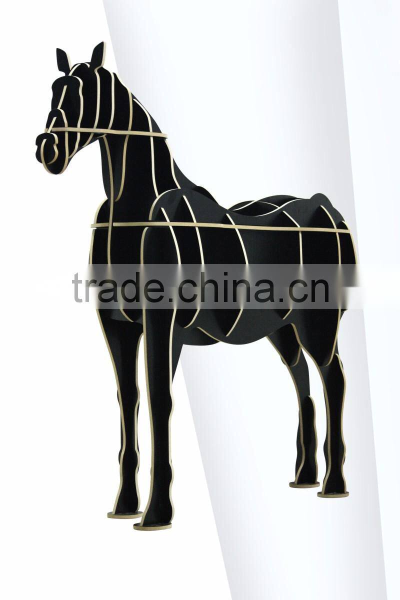 puzzle wood craft Horse table book shelves creative animal furniture