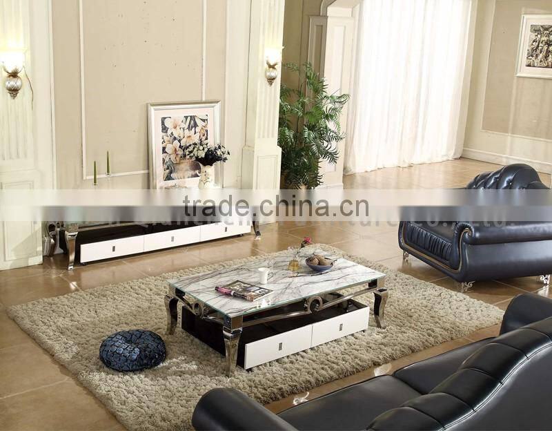 modern marble top coffee table 201 stainless steel legs