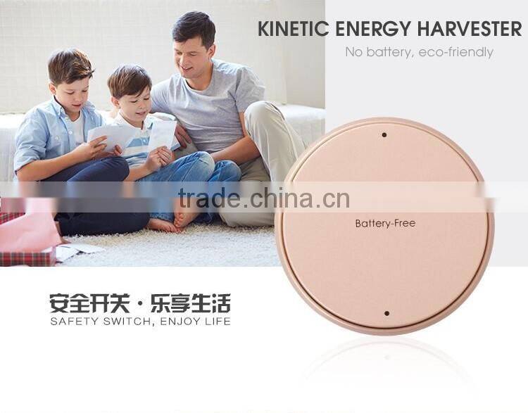Round Battery free self-powered wireless control single wall switch