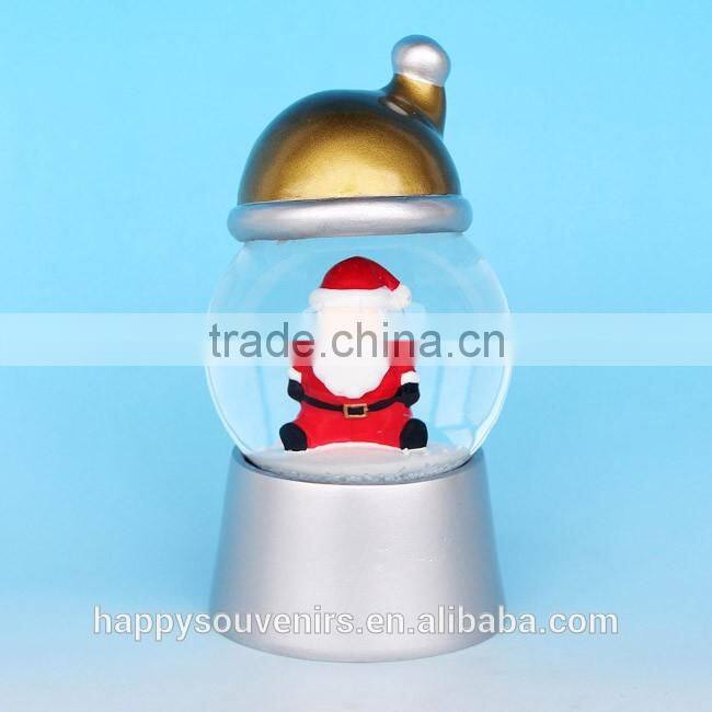 New Polyresin 3D Chrismas Hats Shape Snow Globe For Gifts