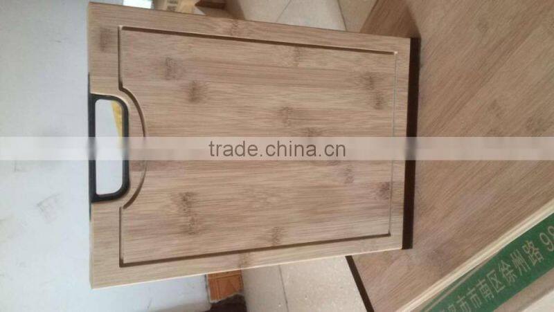 Good quality low moq bamboo chopping board with handle