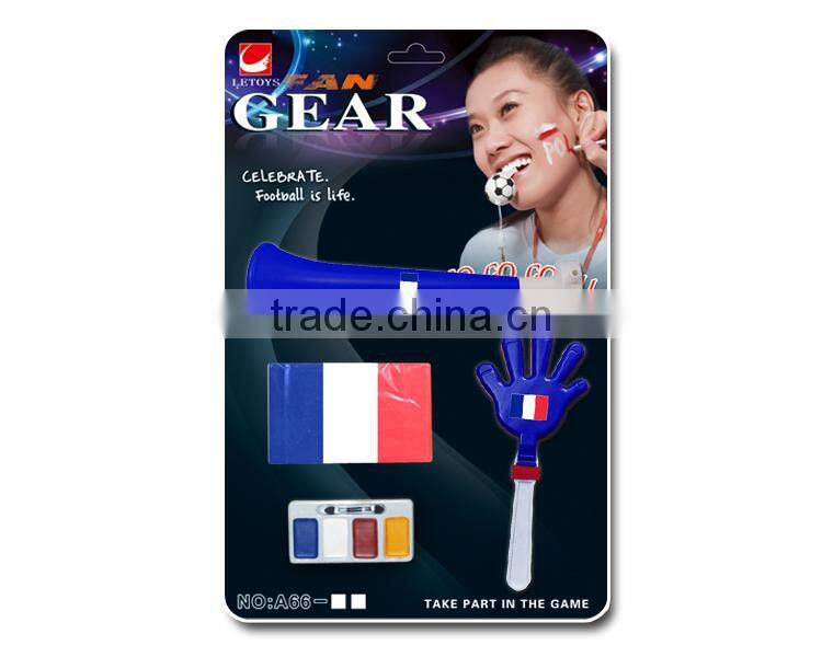 2016 Euro Cup footabll fans plasticnoise maker kit/ sports fan gears /soccer fans cheering set
