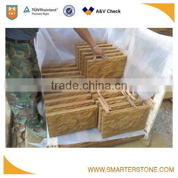 Dark beige color sandstone curbing mushroom finished