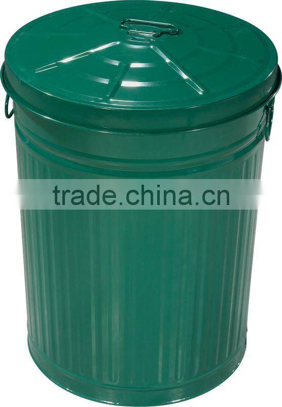 Galvanized Metal Waste Bin Garbage Container