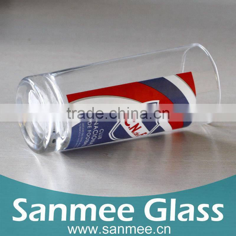 Custom Printing Pattern Tall Straight Drinking Glass Tea Cup Wholesale