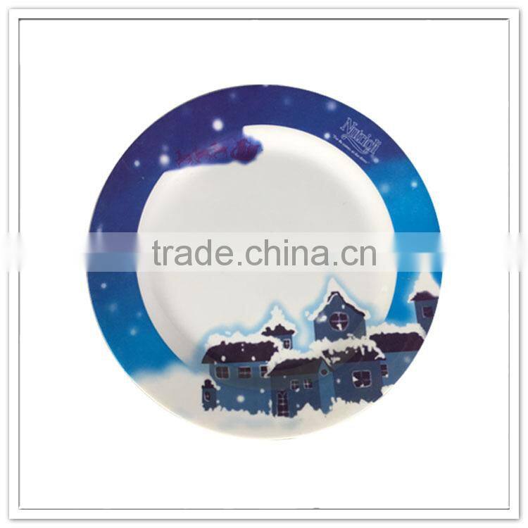 X'mas night design food touch available Christmas custom blue melamine side dish