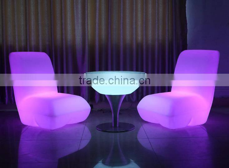 L shape led luminous outdoor garden chair and beach furniture