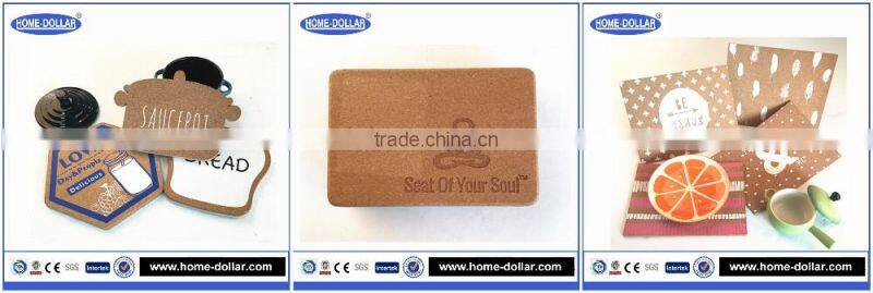 Manufacture wholesale creative design natural blank cork coaster