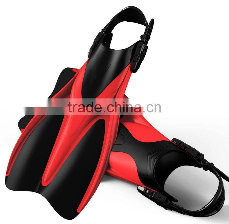 2015 New Open heel rubber fins, freediving fins with adjustable strapFN-800)