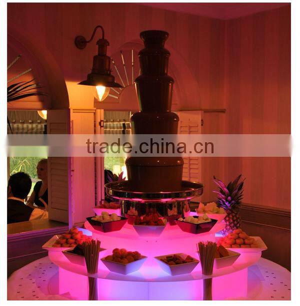 CHOCOLAZI ANT-8145L Auger 3 tiers commercial chocolate fountain Acrylis China New surround Led Desk for chocolate fountain