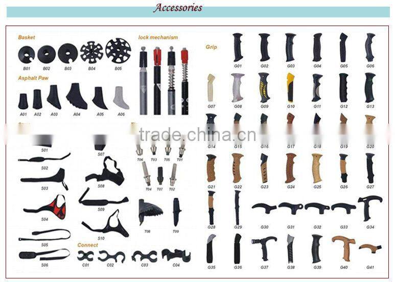 2014 Latest design outdoor sports walking stick with light and alarm