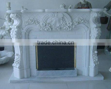 white marble fireplace mantel
