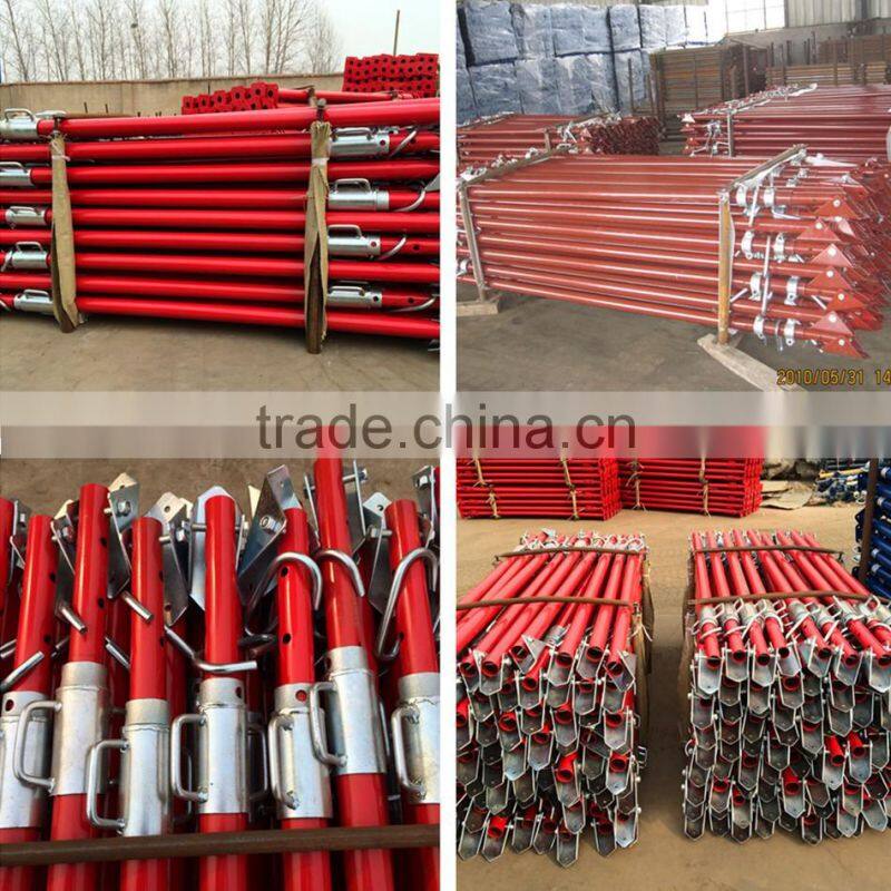 Pull pull prop scaffolding for slab concrete supporting