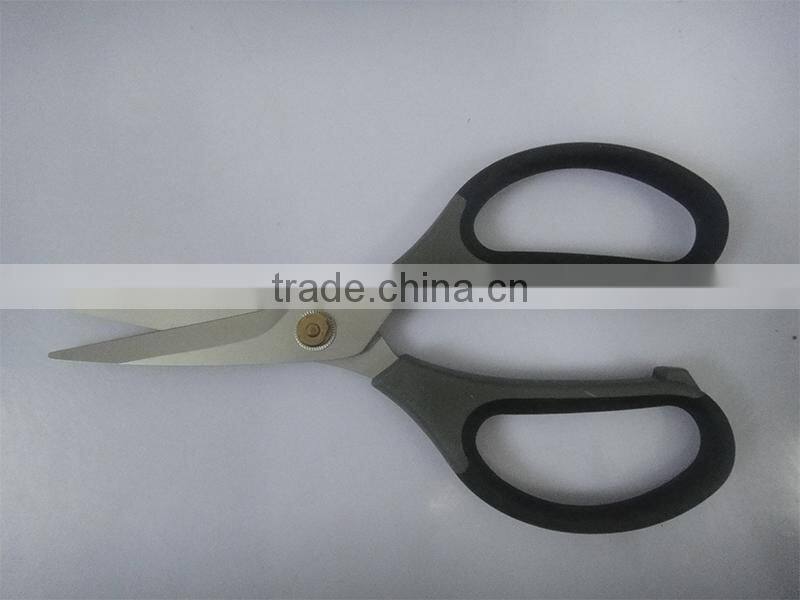 Top Quality black color kitchen scissors with TPR and pp handle