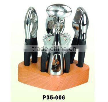 5pcs high quality stainless steel bartending set with SS holder