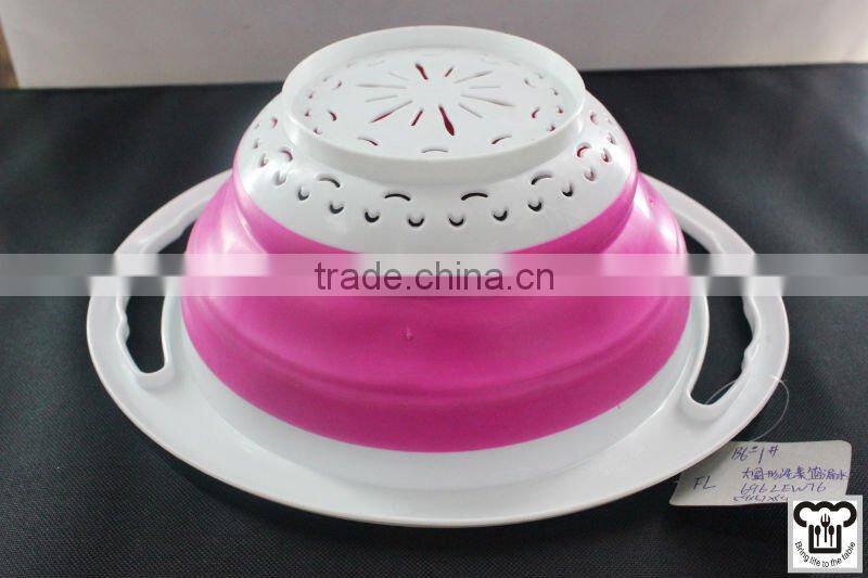 Foldable and colorful silicone food colander