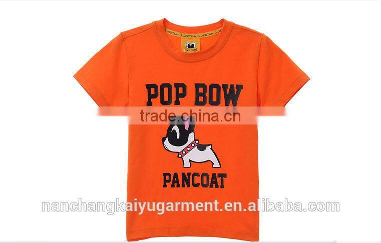 Wholesale Boy kids funny cartoon printed organic cotton T shirt