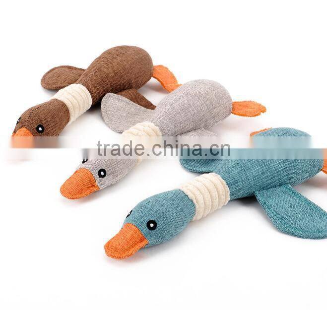 Cute hotsale promotion kids stuffed duck toy for dog green