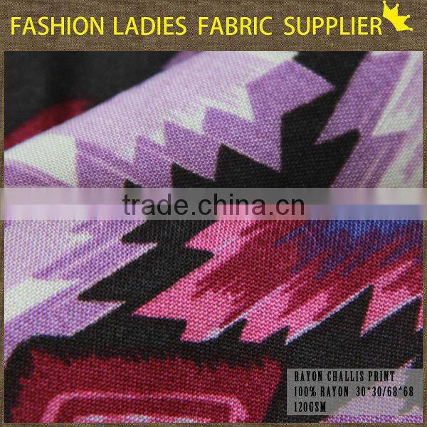 shaoxing cichengtex printed rayon fabric for lady