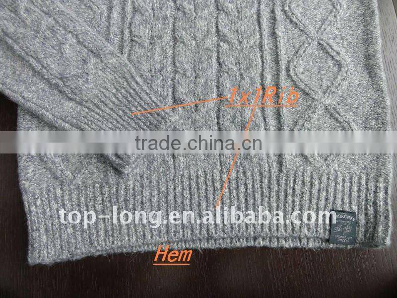 Man Jacquard sweater pullover with 10% Angora