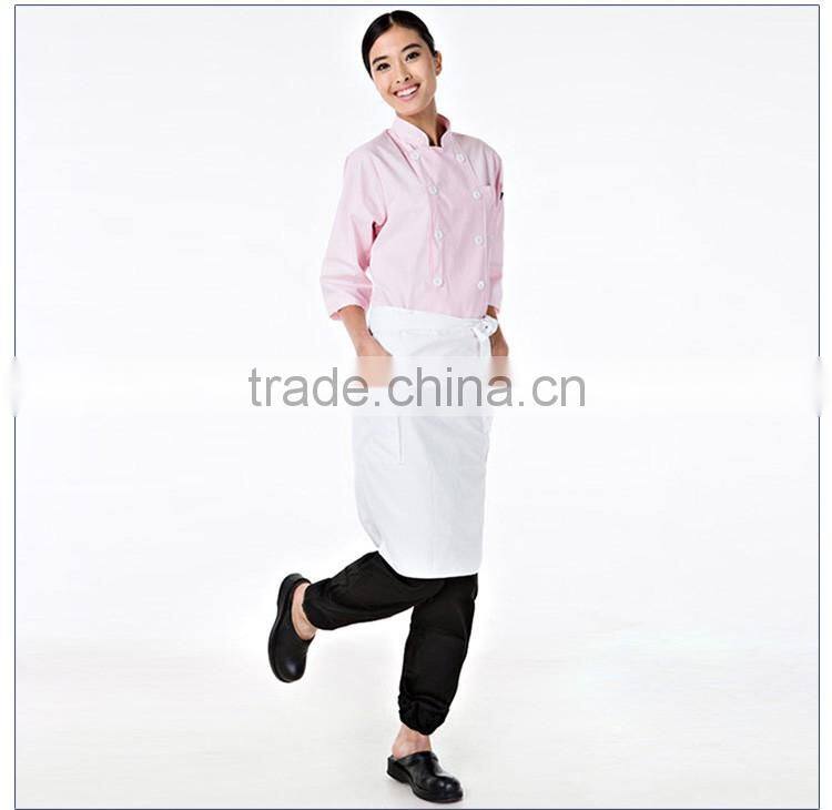 Kitchen Chef Cookware Restaurant Pink Color Long Sleeve Ladies Chef Coat