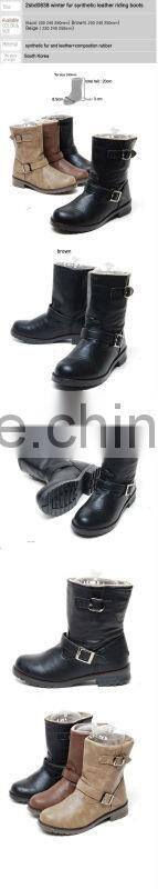 2sbd0838 winter fur synthetic leather riding boots