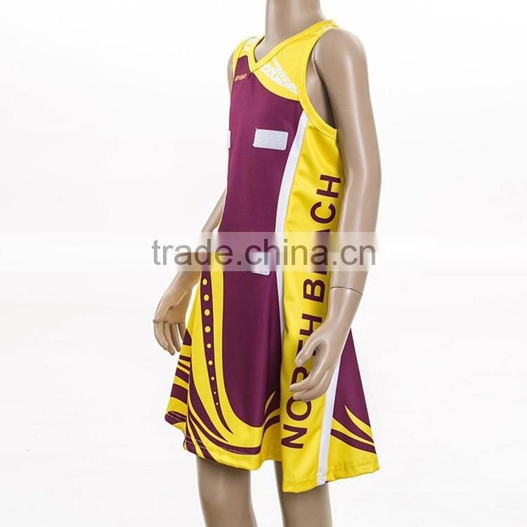 Pro team custom netball jersey custom sublimation basketball jersey netball dresses