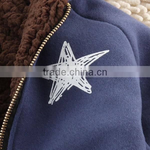 2016custom printer children thicken zipper jacket