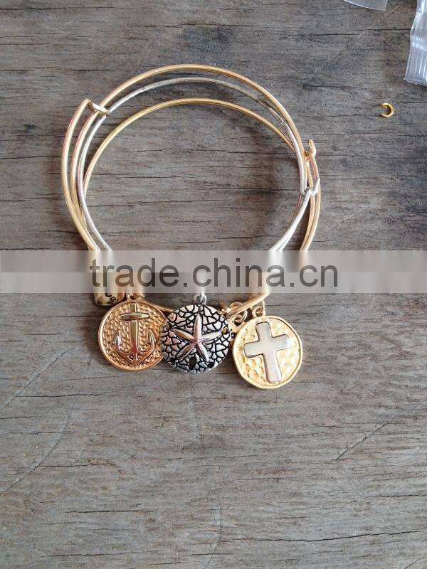 gold ocean theme charm elastic fabric knot bracelet ribbon hair ties ponytail holder Knotted Hair Ties Yoga Hair Ties