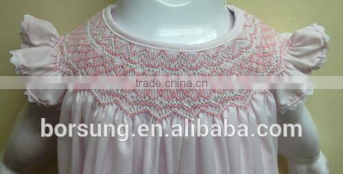 Newborn Baby Girls Cotton Frock Designs Smocked Bishop Dress Fashion Baby alibaba Express Pink Party Dresses