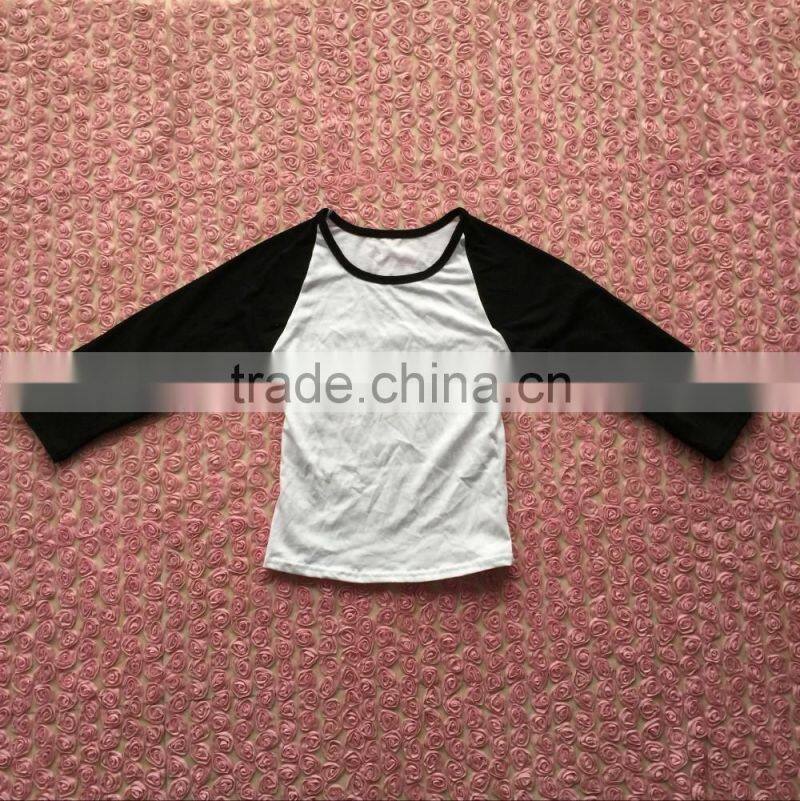 Boutique Wholesale Baby Girls Baby Boy Clothing Black And WhiteRaglan Children T-shirt