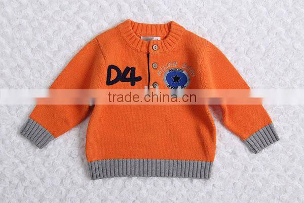 Round neck with buttons boys pullover sweater factory price