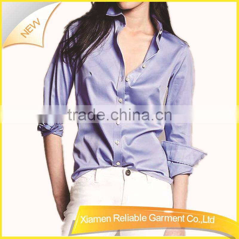 Silk women plain long sleeve blank t-shirt