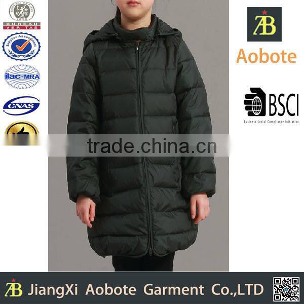 2015 New Fashion Kid Long Duck Down Jacket